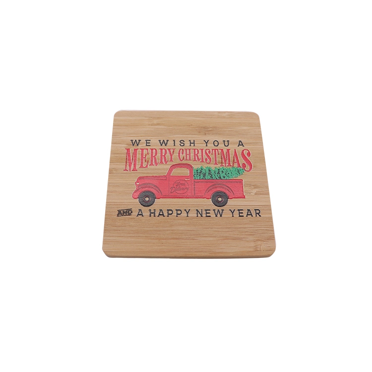 Modern Design Table Placemat Square Bamboo Wooden Coaster with Logo UV Printing